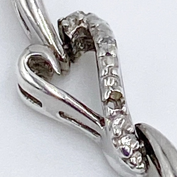 Vintage Heng Ngai Sterling Silver Genuine Diamonds Hearts Link Bracelet - Picture 9 of 10